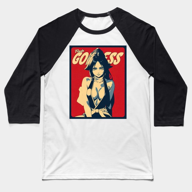 Flash Goddess Vintage Baseball T-Shirt by HammiltenJohn